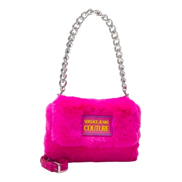 VERSACE JEANS COUTURE Handbags - VERSACE BARBIE HOT PINK FAUX FUR SHOULDER BAG WITH TWO OPTIONS FOR STRAPS